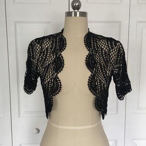 NWT Antonio Melani crocheted bolero sweater